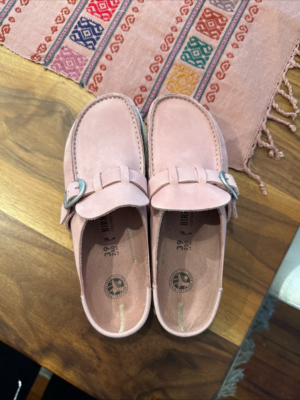 Birkenstock Buckley Pink Leather Slip-On Clogs